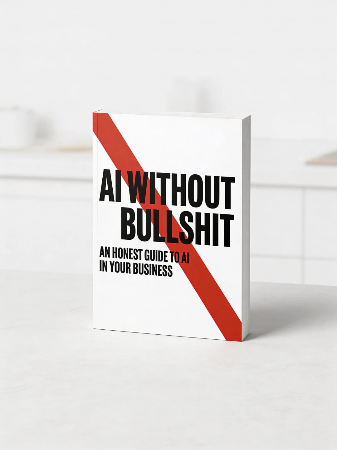 No Bullshit AI ebook — side mockup